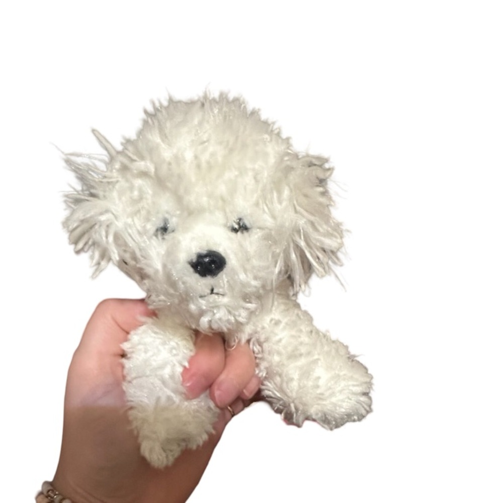 Ty Beanie Babies Plush White Fluffy Puppy Handheld Stuffed Animal
